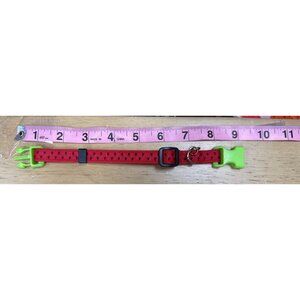 Adjustable Pet Collar With Watermelon Charm Red & Green Cute Design For Cats Or